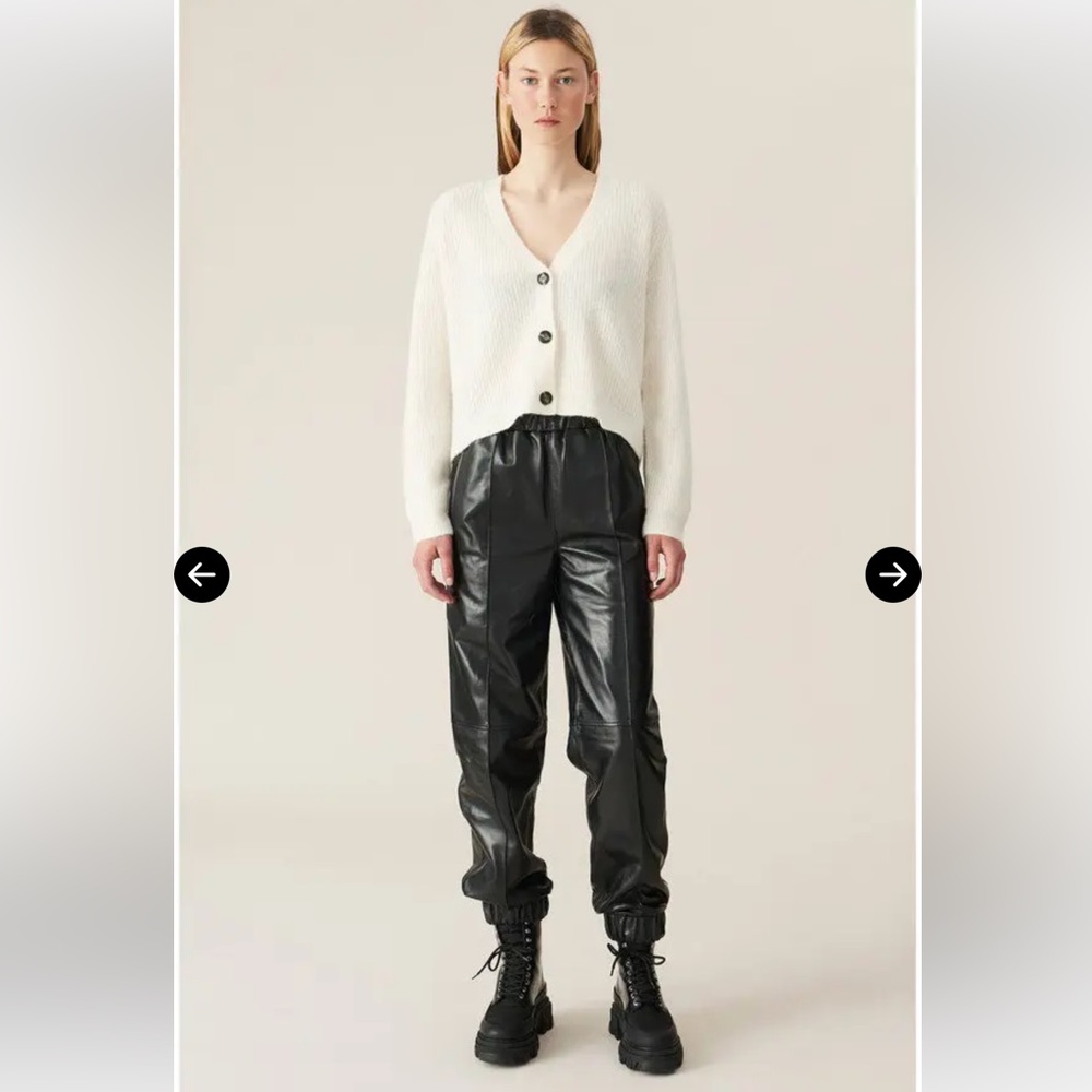 Ganni lamb leather pants